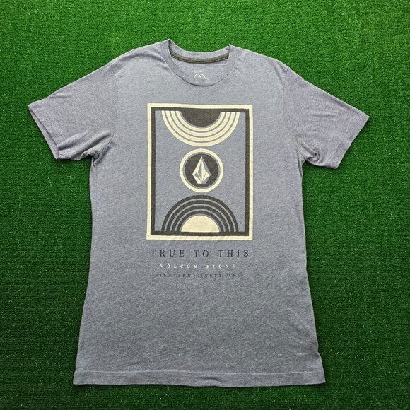 Volcom Tshirt‎ Mens Large Blue True To This Outdoor Surf wear Skater Casual - Picture 1 of 8